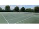 Well-maintained tennis courts with a pristine playing surface and fresh white lines at 14781 Old Thicket Trce, Winter Garden, FL 34787