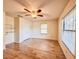 An empty bedroom with hardwood floors and a ceiling fan at 1742 Willa Cir, Winter Park, FL 32792