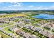 A vibrant community featuring well-maintained homes, scenic waterways, and green spaces, taken from an aerial perspective at 2223 Blue Salvia St, Clermont, FL 34711