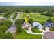 Aerial view of a single-Gathering home near a golf course and tree lined streets at 300 Churchill Dr, Longwood, FL 32779