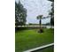 Spacious backyard with lush lawn, mature trees, and a sturdy wooden fence at 300 Churchill Dr, Longwood, FL 32779