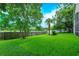 Expansive backyard with lush green grass and a wooden fence at 300 Churchill Dr, Longwood, FL 32779