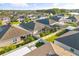 Aerial view of fenced backyards, enclosed pools, and verdant lawns in a residential neighborhood at 3925 Green Sabal Dr, Orlando, FL 32824