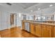 This kitchen features stainless steel appliances, wood floors, granite countertops and a great view at 5275 S Atlantic Ave # 506, New Smyrna Beach, FL 32169