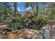 Backyard water feature with rock accents and lush greenery, perfect for adding a tranquil and natural ambiance at 107 Wayland Cir, Longwood, FL 32779