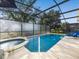 Relaxing screened-in pool and spa area with lounge chairs, perfect for outdoor enjoyment at 2115 Morning Star Drive, Clermont, FL 34714