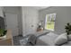 Beautiful staged bedroom with soothing colors, stylish décor, and a serene view of the outdoors at 5110 Sw 158Th St, Ocala, FL 34473