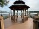 Enjoy lake views from this inviting gazebo with benches, creating a serene spot for relaxation and community gathering at 1810 Shadow View Cir # 1810, Maitland, FL 32751