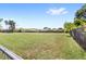 Expansive backyard featuring lush grass, mature trees, and privacy fence at 2409 Pinyon Ct, Kissimmee, FL 34746