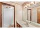Bathroom featuring a vanity with an inset sink, a mirror, and a shower with curtain at 2409 Pinyon Ct, Kissimmee, FL 34746