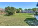 Spacious backyard with ample green space, surrounded by a wooden fence, offering privacy and room for recreation at 2620 Abbey Ave, Orlando, FL 32833