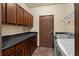 Spacious laundry room with storage cabinets, countertop space, and a utility sink at 3041 Boating Blvd, Kissimmee, FL 34746