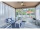 Relaxing screened patio with comfortable seating overlooking the backyard at 5151 Preserve Blvd, St Cloud, FL 34772