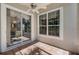 Outdoor patio featuring tile floors, large sliding glass doors, and view to the inside at 6955 Della Dr # 41, Orlando, FL 32819