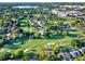 Expansive aerial shot of a residential area nestled amidst a golf course, highlighting the community's lush landscapes at 6969 Edgeworth Dr, Orlando, FL 32819