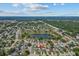 An aerial view of the neighborhood, highlighting the proximity to the lake at 9447 Brackin St, Orlando, FL 32825