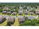 An aerial view of a suburban neighborhood showcasing well-maintained lawns and tree-lined streets at 1551 Peterson Pl, Sanford, FL 32773