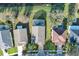 Aerial view of a single-Gathering home with a screened-in pool and a lush green yard at 16741 Rising Star Dr, Clermont, FL 34714