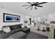 Open living space with modern furnishings, art, and access to kitchen makes it ideal for Gathering and entertaining at 2520 Oakington St, Winter Garden, FL 34787