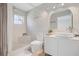 Modern bathroom with marble tile, walk-in shower, and vessel sink at 2742 Sun Key Pl, Kissimmee, FL 34747