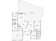 Detailed floor plan showcasing the layout of the home, including the kitchen, living room, bedrooms, and screened pool at 5370 Whispering Pine Cir, St Cloud, FL 34771