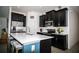 Modern kitchen featuring stainless steel appliances, dark cabinetry, a large island and quartz countertops at 818 Kapi Dr, Groveland, FL 34736