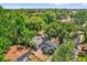 Aerial view of a cozy home surrounded by mature trees, offering a peaceful and shaded environment at 900 Citrus St, Orlando, FL 32805
