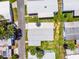 Aerial view of property highlighting the boundaries and surrounding landscaping at 200 Palm Meadows Dr, Eustis, FL 32726
