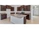 Modern kitchen with dark wood cabinets, granite countertops, and stainless steel appliances at 3975 Kennebunk Loop, Mount Dora, FL 32757