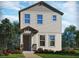 Charming two-story home featuring neutral siding, stone accents, a covered entry, and professionally landscaped front yard at 4537 Cross Prairie Pkwy, St Cloud, FL 34772