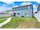 Exterior backyard view, showcasing the home's yard, patio, and fencing at 5967 Churchill Square Way, Groveland, FL 34736