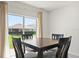Cozy dining area with a wooden table set by a large window offering backyard views at 850 Lazio Cir, Debary, FL 32713