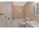 Bright bathroom showcasing a combination tub and shower with a tiled surround at 935 Northern Dancer Way # 107, Casselberry, FL 32707