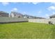 Fenced backyard with green grass and exterior view of neighboring homes at 14655 Erice Ave, Clermont, FL 34714