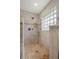Shower with river rock floor, glass blocks, tiled walls, and a built-in niche for toiletries at 2113 Kirkland Lake Dr, Auburndale, FL 33823