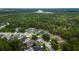Aerial view of a residential neighborhood with lush greenery and clear blue skies at 3422 Heath Dr, Deltona, FL 32725