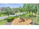 An aerial view of a neighborhood playground with mature trees and landscaping at 4394 Devon Ct, Kissimmee, FL 34746
