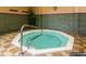 Indoor hot tub with tile surround, stainless steel handrail, and neutral wall colors at 528 Terra Lago St, Davenport, FL 33897