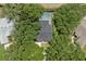 Aerial view showcases the pool and the home nestled among mature trees in a lush, green setting at 10146 Pointview Ct, Orlando, FL 32836