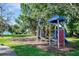 Community playground with swings and climbing equipment situated on a well-maintained lawn at 10146 Pointview Ct, Orlando, FL 32836