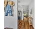 Bright hallway featuring wood floors, decorative hats and a glimpse into the living spaces at 12618 Lakebrook Dr, Orlando, FL 32828