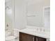 Clean bathroom showcasing a sleek vanity, quartz countertop, and a shower-tub combination at 2659 Fiddle Leaf Loop, Apopka, FL 32712