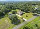 An aerial view of a property with a guest house, lush greenery, mature trees, and a long driveway at 2659 Hibbard Trl, Chuluota, FL 32766