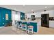 Modern kitchen with white cabinetry, sleek appliances, and a breakfast bar at 356 Quarry Rock Cir, Kissimmee, FL 34758