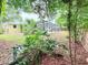 Home's backyard featuring a screened pool and various landscaping elements at 611 Lakespur Ln, Altamonte Springs, FL 32714