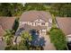 Expansive aerial view of the home with meticulous landscaping, a paver driveway and a large roof at 7536 Green Mountain Way, Winter Garden, FL 34787