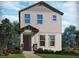 Charming two-story home featuring stone accents, stylish siding and inviting covered entry at 16448 Silver Brook Way, Winter Garden, FL 34787