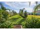 View of community green space featuring lush landscaping and providing a picturesque backyard scene at 3007 Caneel St, Winter Haven, FL 33884