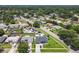 Aerial view of the neighborhood showcasing a gray modern home with a backyard pool at 601 Green Briar Blvd, Altamonte Springs, FL 32714