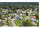 An aerial view of the neighborhood with the featured house having a beautiful backyard at 601 Green Briar Blvd, Altamonte Springs, FL 32714